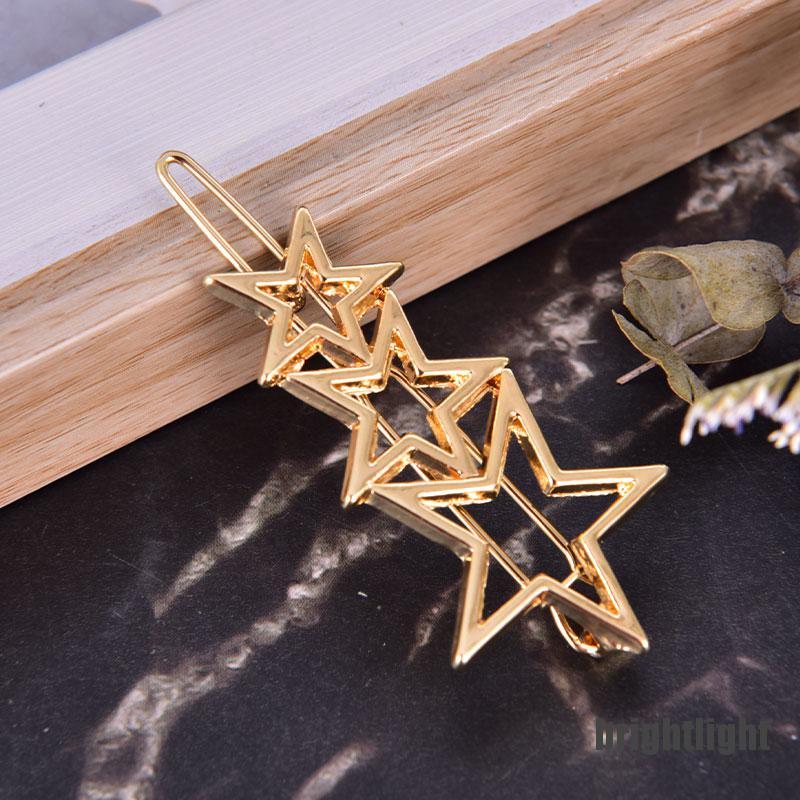 (Hàng Mới) Kẹp Tóc Kim Loại Thiết Kế Hình Học Độc Đáo