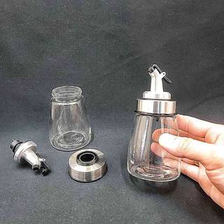 Chai Đựng Dầu Ăn Thủy Tinh Có Vòi 180ml (combo 3 chai) - Đáy Bẹt chống ngã - đựng nước chấm, giấm, cocktail pha chế