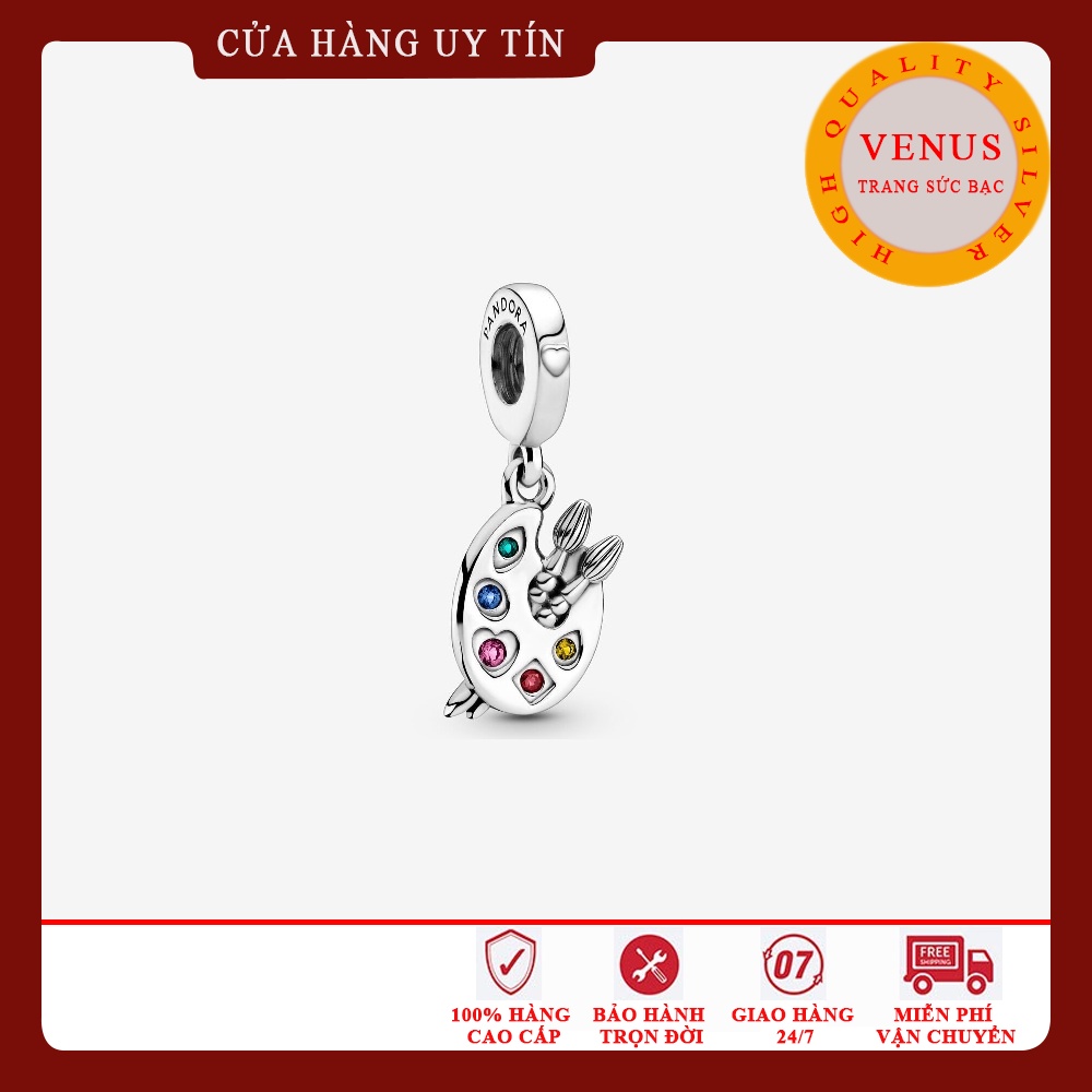 [Charm bạc 925 cao cấp] Charm treo bảng màu vẽ tranh- Mã sản phẩm VENUSBM