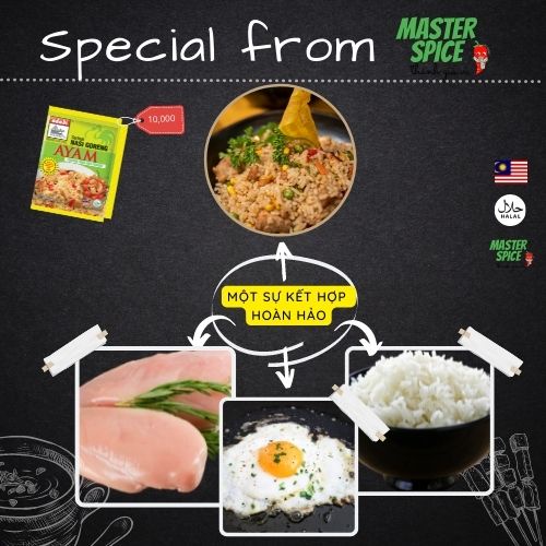 Gói gia vị Cơm chiên Gà khối lượng 17g