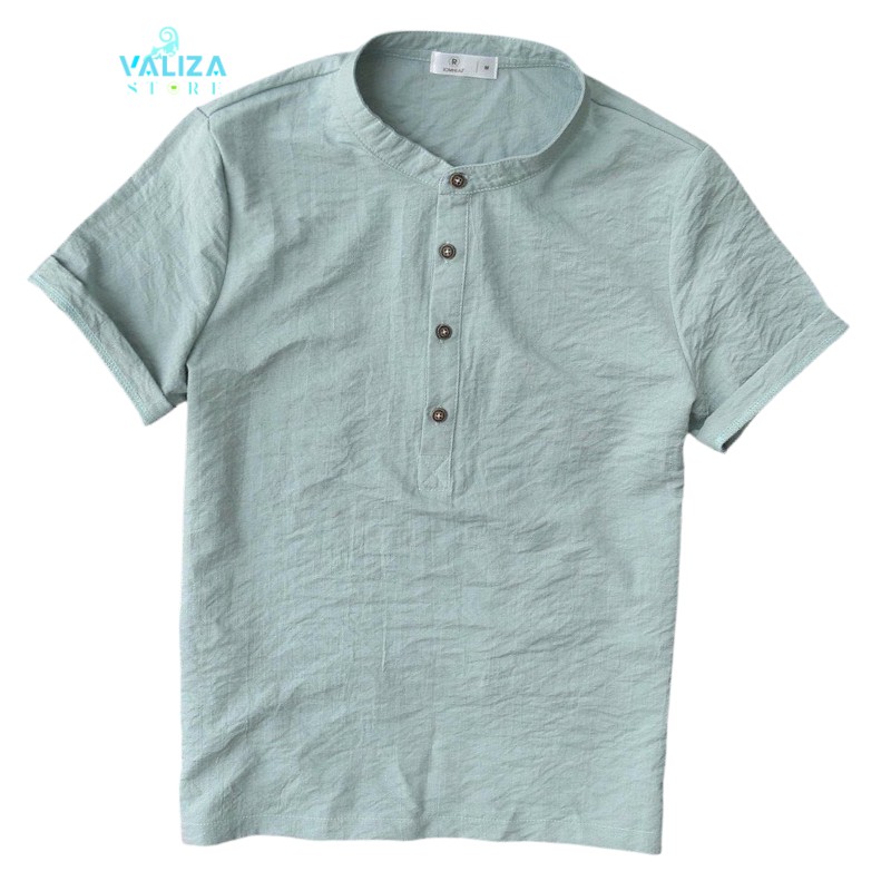 [TẶNG 1 KHẨU TRANG] Áo Đũi Nam Cổ Tàu Ngắn Tay Đẹp Cao Cấp VALIZA |AD63|