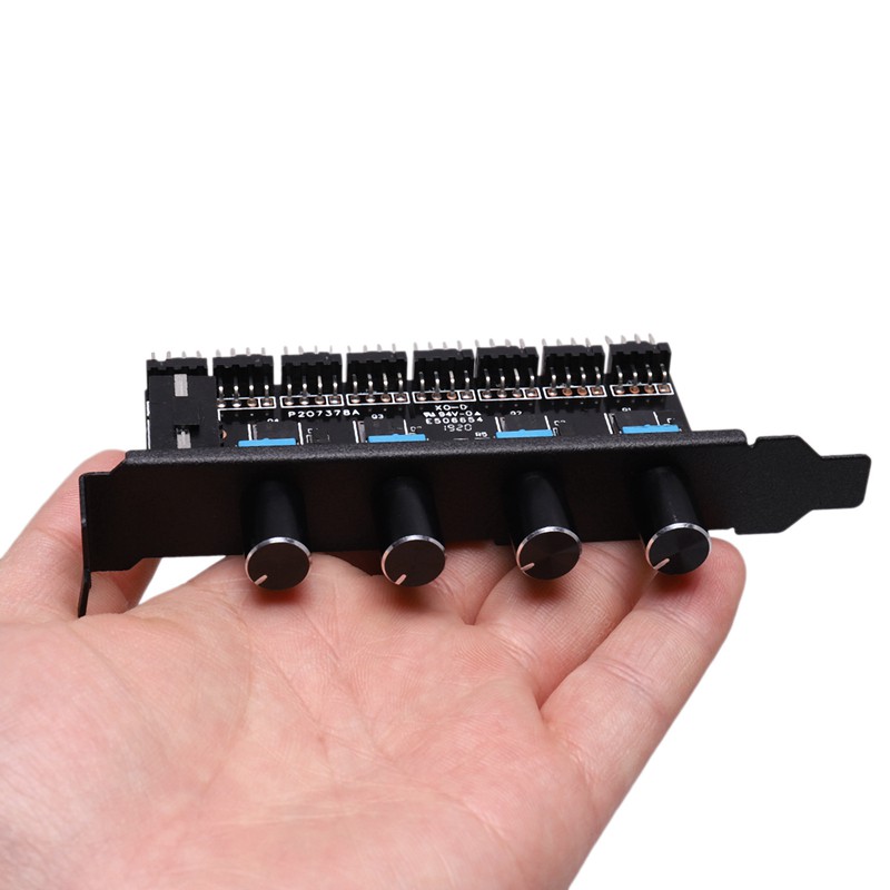 PC 8 Channels Hub 4 Knob Cooling Fan Speed Controller trynemgo