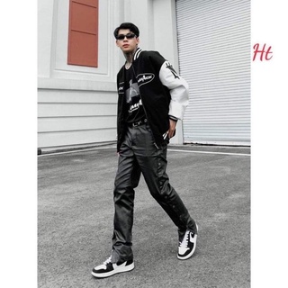 Áo bomber nỉ phối tay BLACK Ht