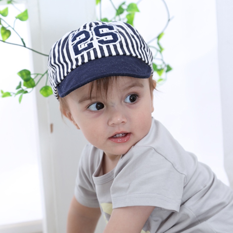 Nón Chơi Bóng Chày Bằng Cotton Mềm Mại Với Họa Tiết Sọc Dùng Cho Trẻ Nhỏ