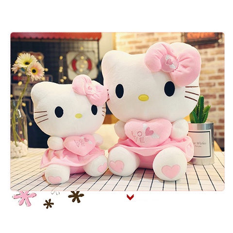 [Hàng mới về] Thú nhồi bông Hello Kitty Tim Hồng Xinh xắn