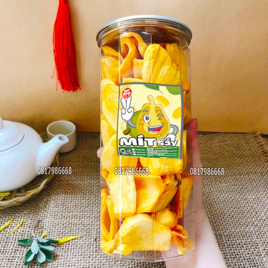 Mít Sấy Khô Giòn Ngọt Loại Nguyên Cánh 200gr, Ăn Vặt Mường Then Mít Thái Khô Sấy