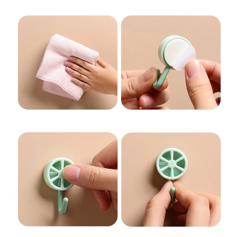 1PC Home Creative Wall Mounted Lemon Shape Hooks / Bathroom Kitchen Self Adhesive Door Hanger Hook
