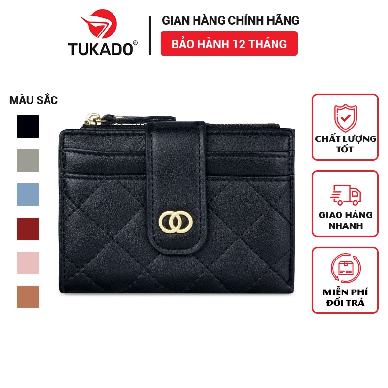 Ví Nữ Ngắn Mini Cầm Tay Chính Hãng TAILIAN Đựng Tiền Đựng Thẻ Kẻ Caro Xinh Xắn Da Cao Cấp Cực Đẹp Giá Rẻ TL12 - Tukado