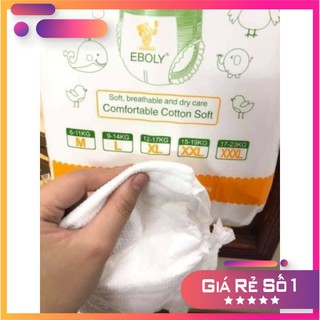 Bỉm Eboly baby size M/L/XL/XXL/XXXL 50/100 miếng, sợi bông siêu mịn, siêu khô thoáng, an toàn với trẻ nhỏ