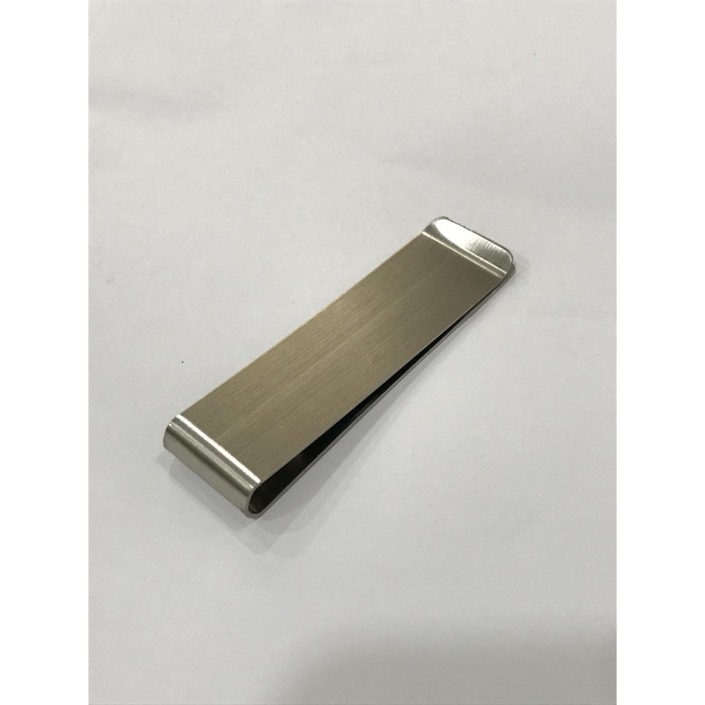 Kẹp Tiền Saigon Leather Inox xướt Màu bạc KT002 cao cấp