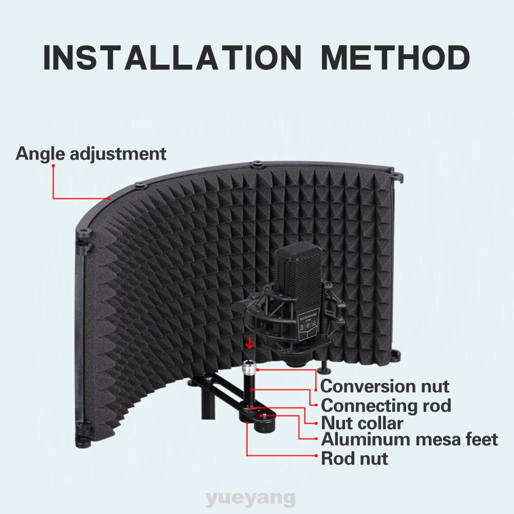 Tấm chắn cách ly micrô giảm nhiễu âm thanh có thể điều chỉnh góc khi ghi âm