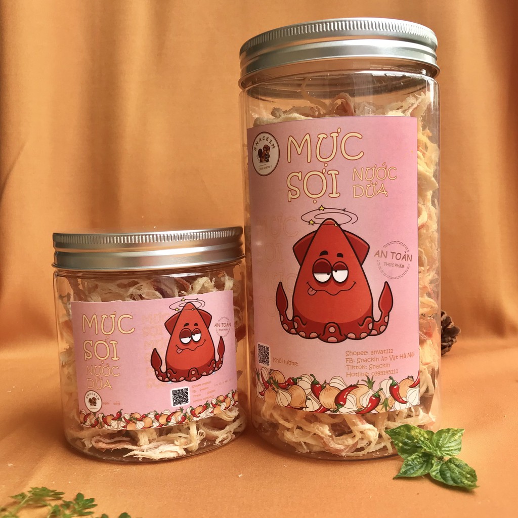 Mực xé sợi hấp nước dừa SNACKIN, hũ pet 250g, 180g, 100g, ăn vặt Hà Nội | BigBuy360 - bigbuy360.vn