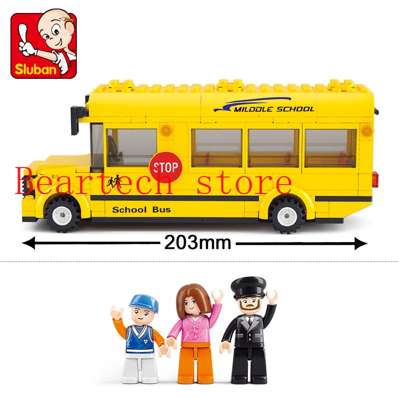 Bộ lắp ráp lego xe buýt dành cho trẻ em có hướng dẫn kèm theo