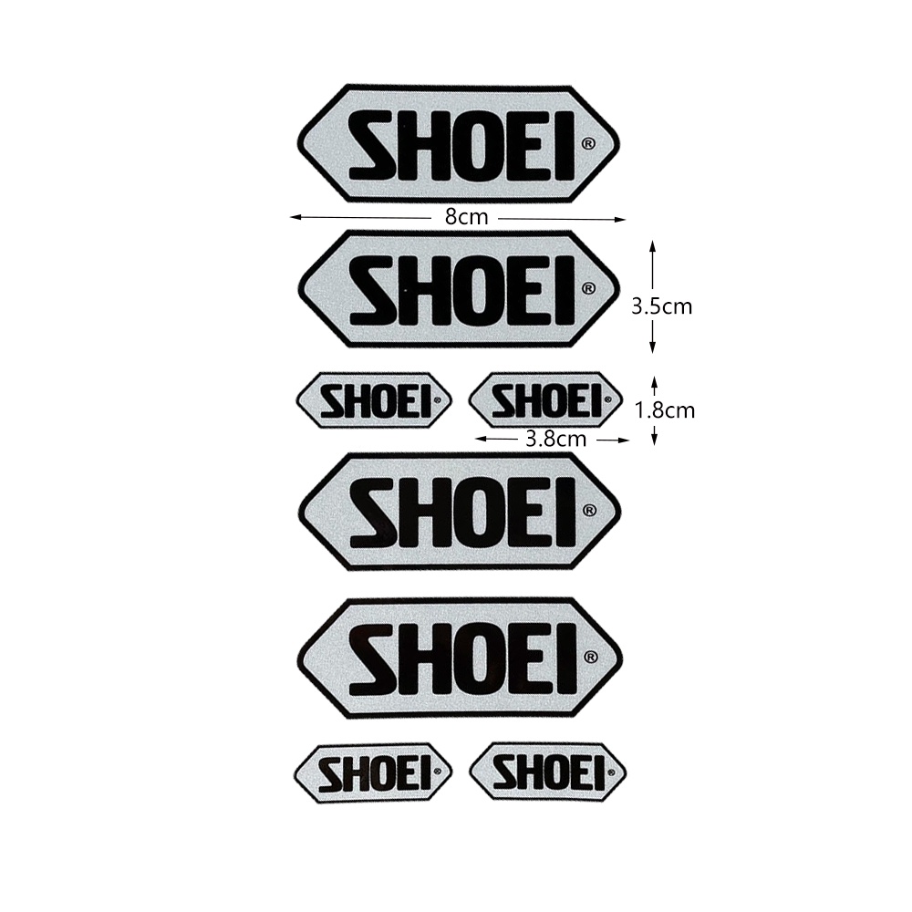 Đề Can Phản Quang Hình SHOEI Trang Trí Mũ Bảo Hiểm