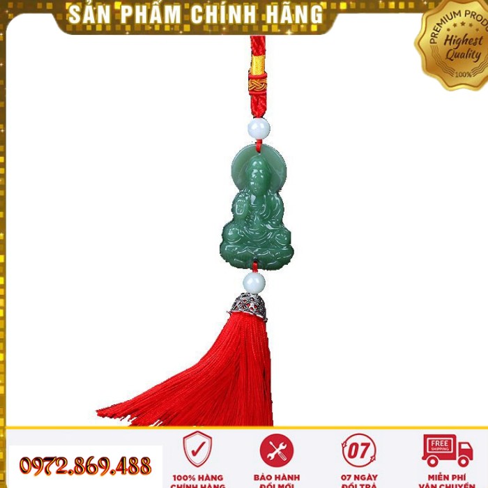 {Hàng chính hãng} Khánh Ngọc Quan Thế Âm Bồ Tát Phong Thủy Treo Trên Xe Hơi, ô Tô: Mã DC01