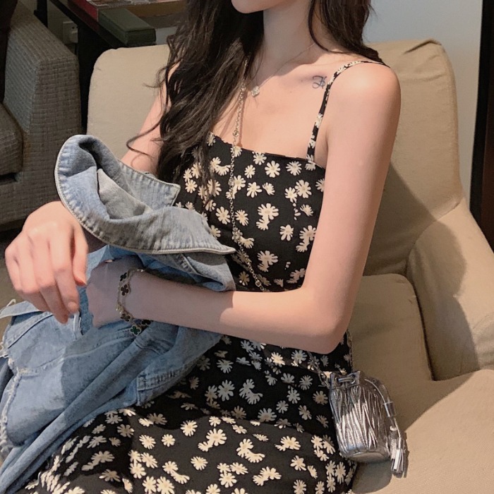 Đầm không tay Họa Tiết Hoa Cúc Thời Trang Quyến Rũ | BigBuy360 - bigbuy360.vn