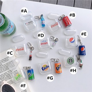 Vỏ bọc trong suốt bảo vệ hộp sạc tai nghe Airpods 2 phong cách logo nước ngọt độc đáo case airpod pro