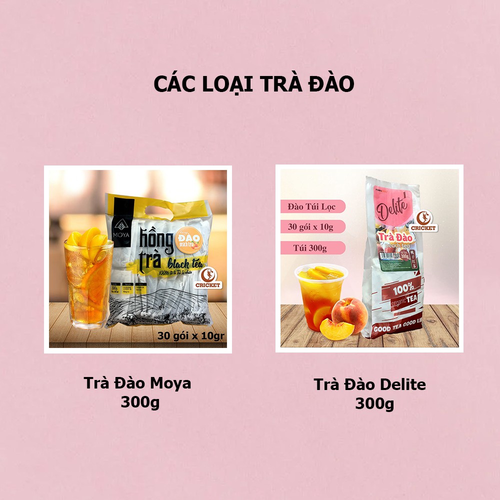 Set Trà Đào ( Trà Đào Túi Lọc Delite + Đào Ngâm + Siro Đào ) - Làm trà đào, trà đào cam sả thơm ngon giải nhiệt mùa hè