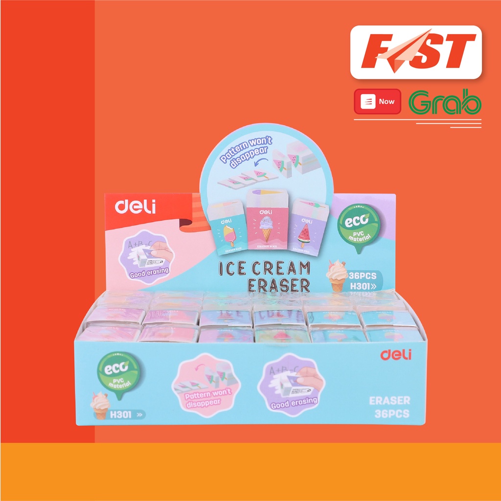 Gôm Tẩy Xóa Thạch Ice Cream Eraser - EH301 DELI (1 gôm)