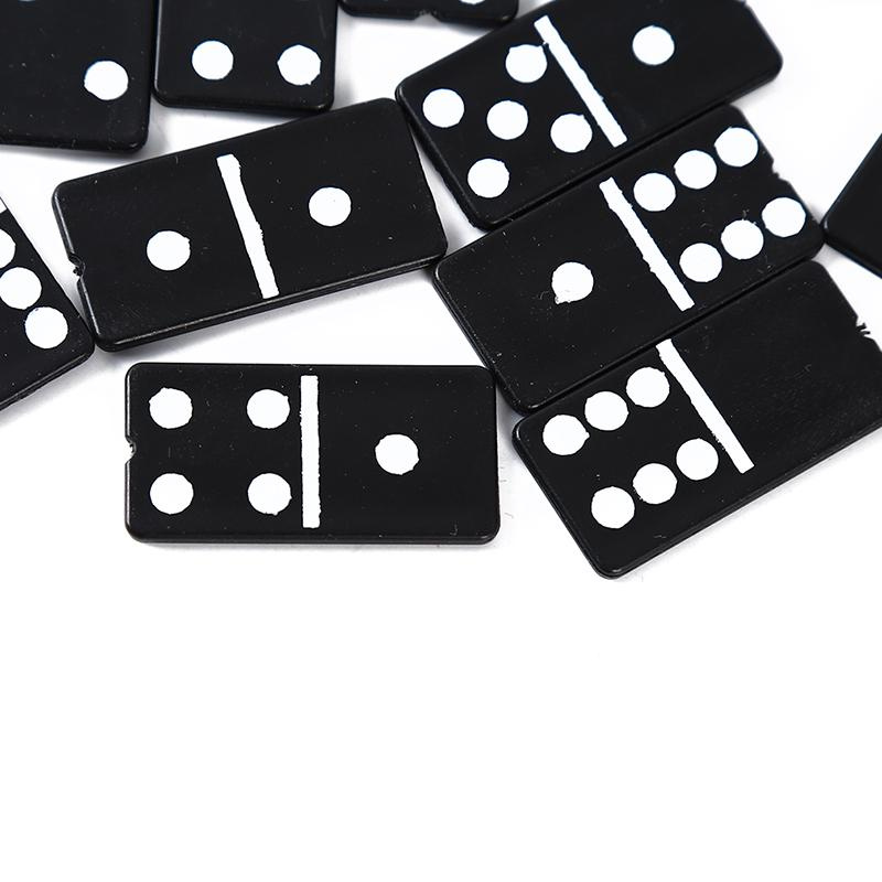 Domino Card Game Adult Interactive Board Game Black Set 28pcs Children Plastic
