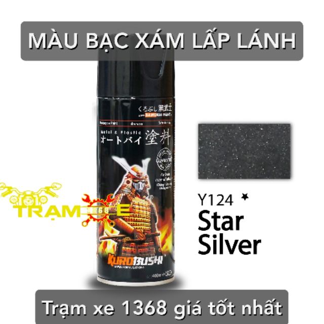 SƠN SAMURAI MÀU BẠC XÁM LẤP LÁNH - SƠN XỊT MÃ MÀU BẠC Y124 CHO PHẦN MÂM, LỐC MÁY, DÀN CHÂN