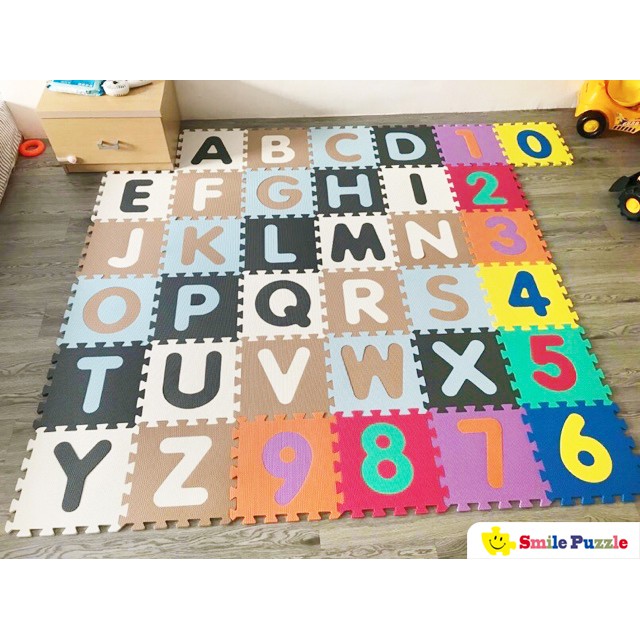 THẢM XỐP CAO CẤP CHO BÉ SMILE PUZZLE - CHỮ SỐ - KHÔNG MÙI - TIÊU CHUẨN CHÂU ÂU