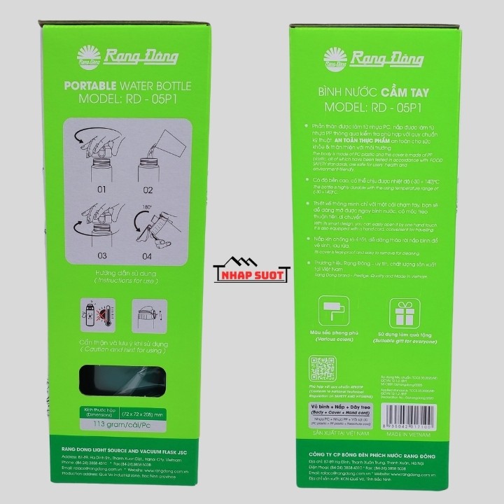 [Chính Hãng] Bình Nước Cầm Tay 500ml Rạng Đông RD-05P1