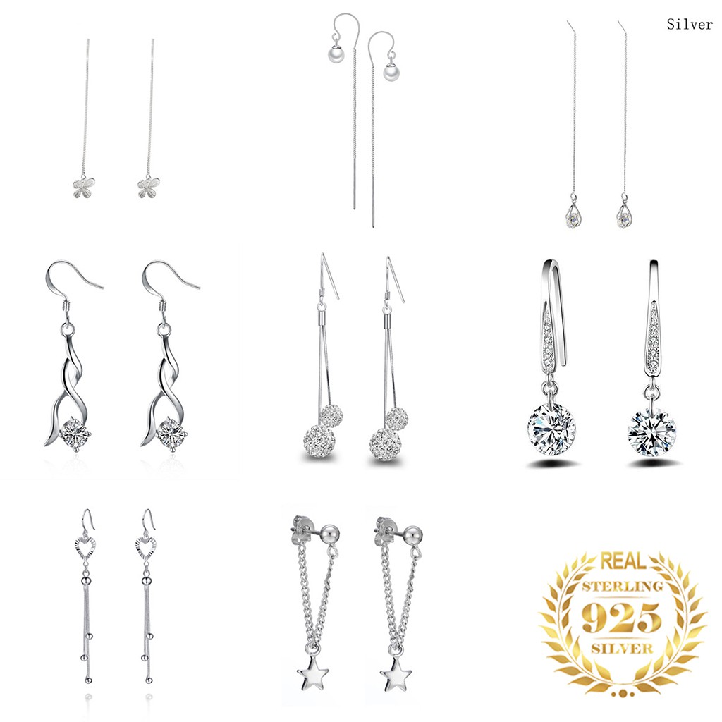Bông tai bạc 925 thiết kế đơn giản thời trang cho nữ
