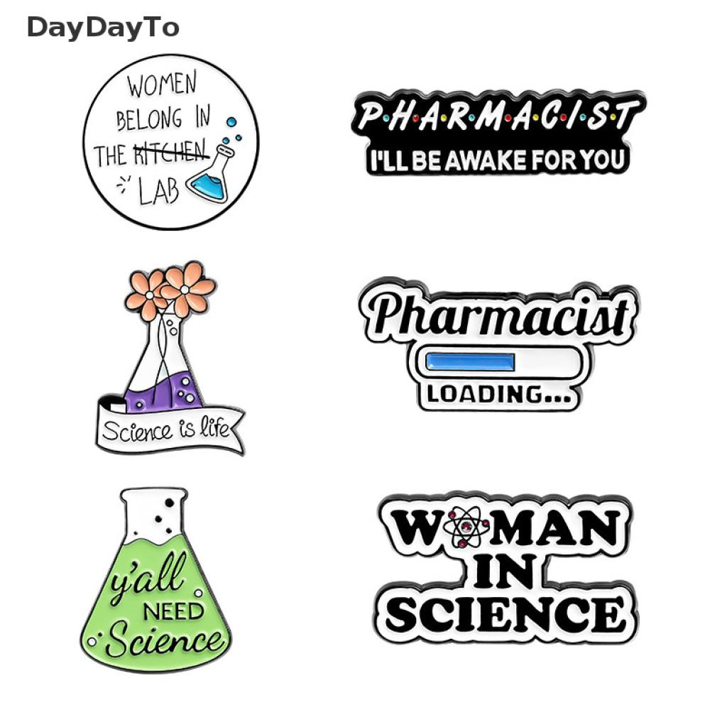 DayDayTo Chemistry Pharmacist Enamel Pin Science Metal Brooches Pins for Backpack Jewelry VN