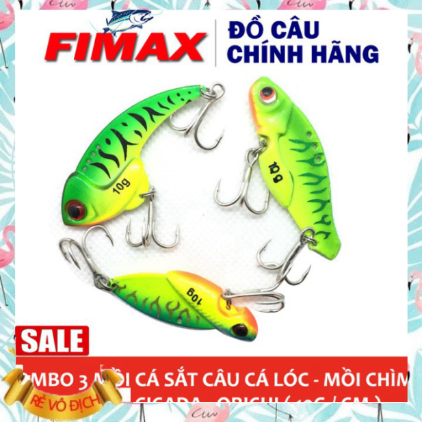 Đồ Câu533/ [SALE RẺ] Bộ 3 Mồi Giả Cá Sắt Câu Cá Lóc - Mồi Chìm ( 10g / 50mm ) Bền Đẹp