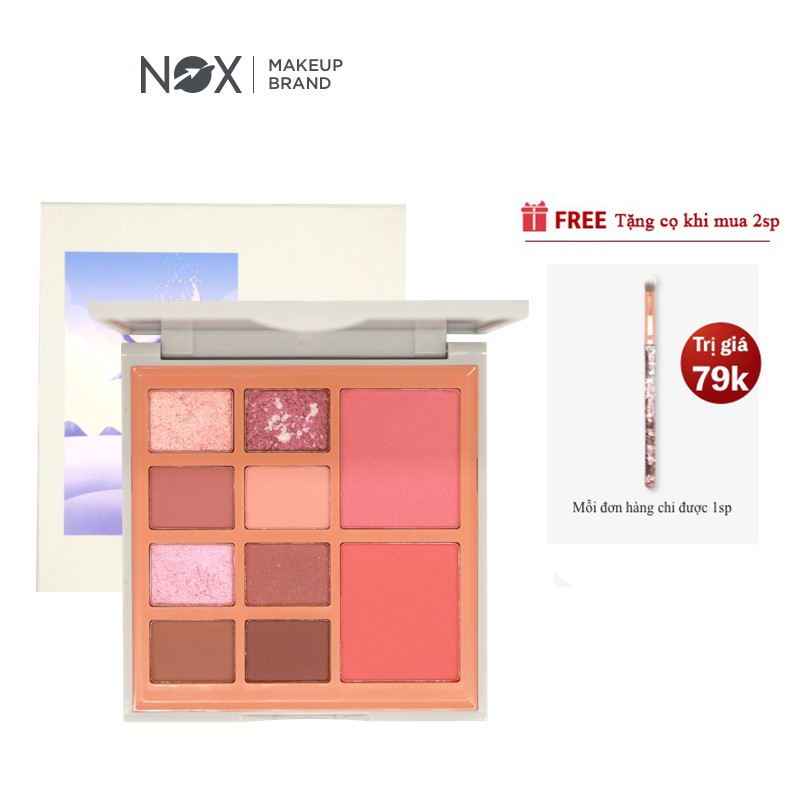 Bảng phấn mắt tích hợp phần má hồng NOX thiết kế 2 trong 1 lâu trôi 10 màu 13.8g