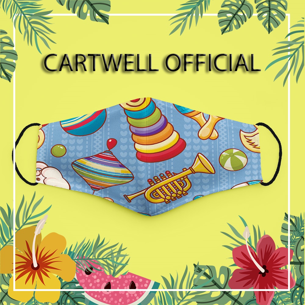 Khẩu trang cute dễ thương vui nhộn đáng yêu trẻ em hoạt hình Hình Đẹp CARTWELL dày 2 lớp chất liệu vải mềm kháng khuẩn c