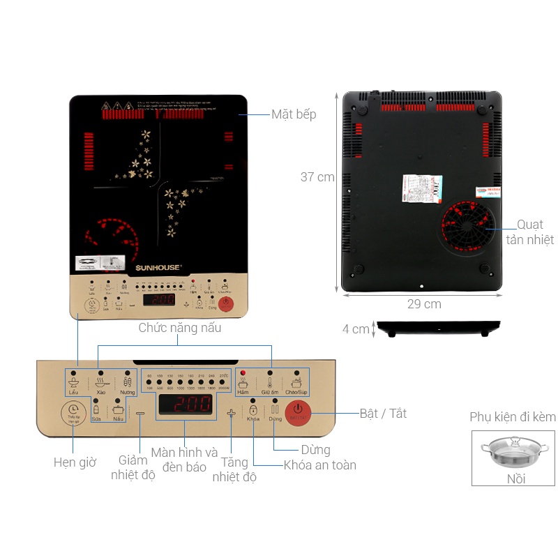 Bếp từ Sunhouse SHD 6861