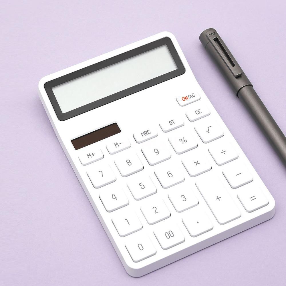 Ecmall Xiaomi LEMO Calculator Mini Desktop Electronic Portable Calculator 12 Digital LCD Display Aut