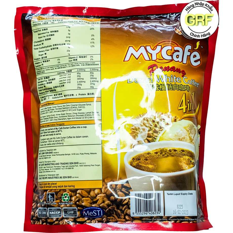 Cà Phê Trắng Penang Sầu Riêng White Coffee 4 in 1 600g - Hàng Nhập Malaysia | BigBuy360 - bigbuy360.vn