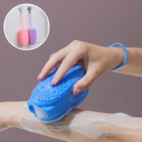 Bông Tắm Massage Tạo Bọt Đa Năng 2 Mặt Lông Mềm Mịn Silicon Bubble Bath Brush Hàn Quốc