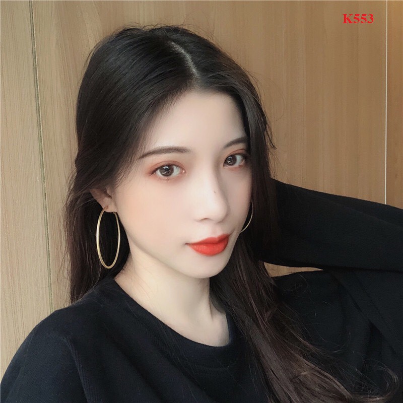 Bông tai tròn lớn đơn giản đường kính 6cm K553 Mayconner