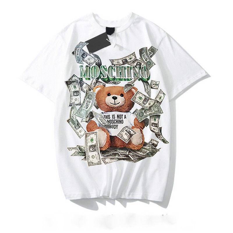 Áo thun tay ngắn in hình gấu Moschino 21 thời trang cho cặp đôi