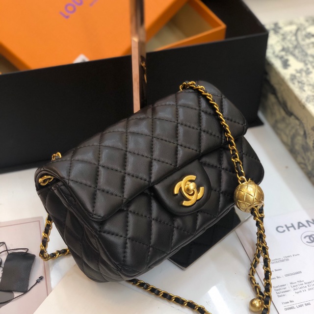 Túi classic super màu đen dây rút size 20cm