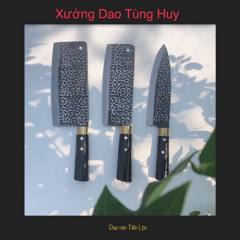 ☘☘🌺Bộ 3 Dao Nhà Bếp, Dao Thép Nhíp Oto dùng để Chặt-Thái-Lọc Đa Năng Mã DB116.Toàn Nôi Đều Dập Vân Hai Mặt Cao Cấp