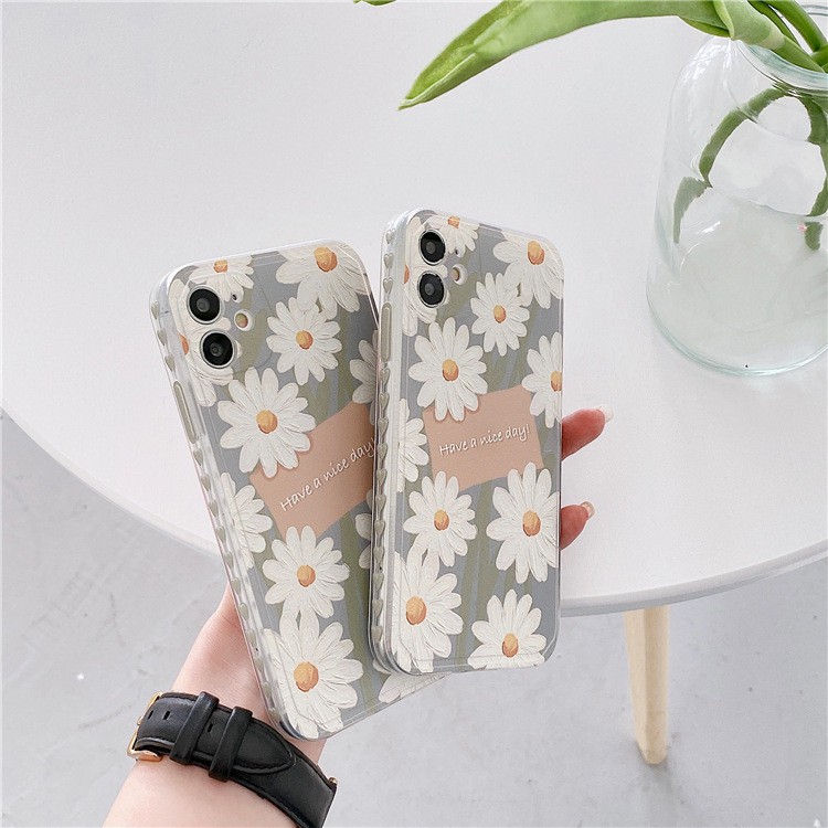 Ốp lưng iphone trong cạnh hình vuông daisy 6plus/6s/6splus/7/7plus/8/8plus/x/xs/11/12/pro/max/plus/promax-Awifi E3-4