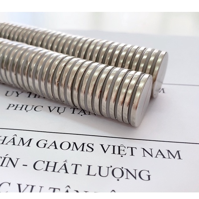 Nam châm 25x3mm GAOMS, tròn mỏng dẹt lực hút siêu mạnh mạ niken