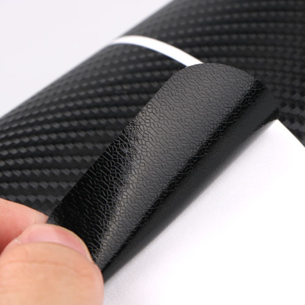 Set 4 Miếng Dán Bảo Vệ Bàn Đạp Cửa Xe Ô Tô Bằng Sợi Carbon