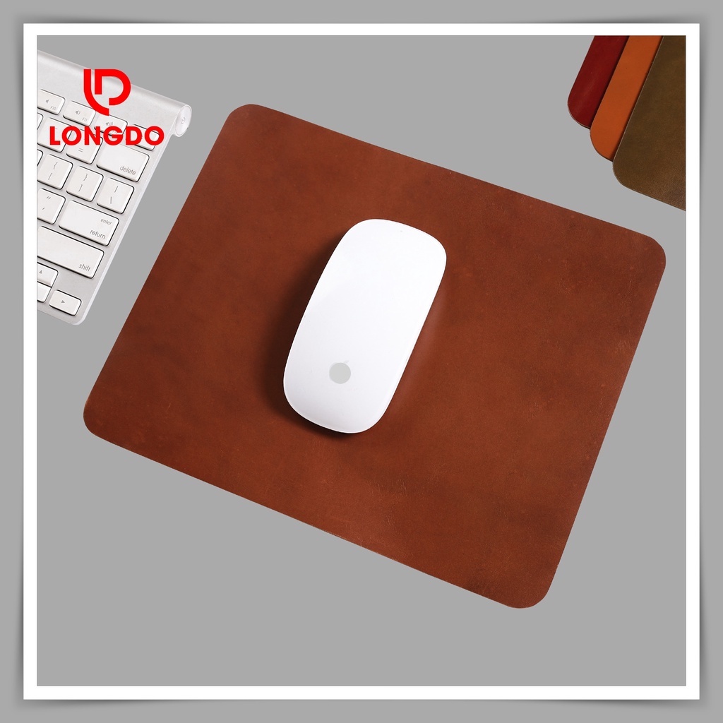 Tấm lót chuột máy tính bằng da bò thật - Bảo hành 5 năm - Hàng chính hãng thương hiệu Longdo Leather - Pullup