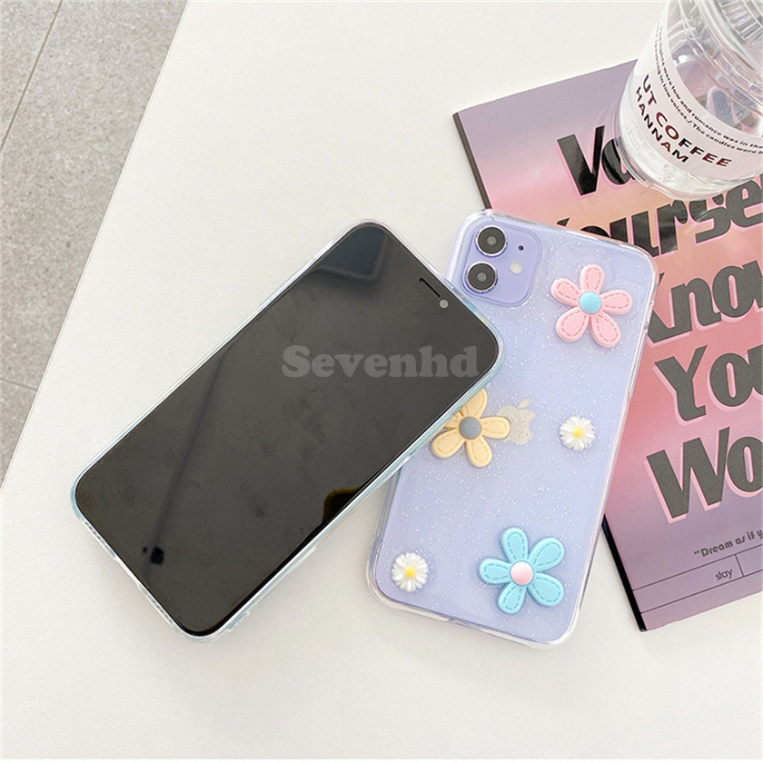 👏Ready Stock🎀 Ốp điện thoại gắn hình hoa nổi 3D xinh xắn cho Huawei Nova 7 7se pro 6se 7i 6 5T 2s 5i 5 Pro 4e 4 3i 3 3e