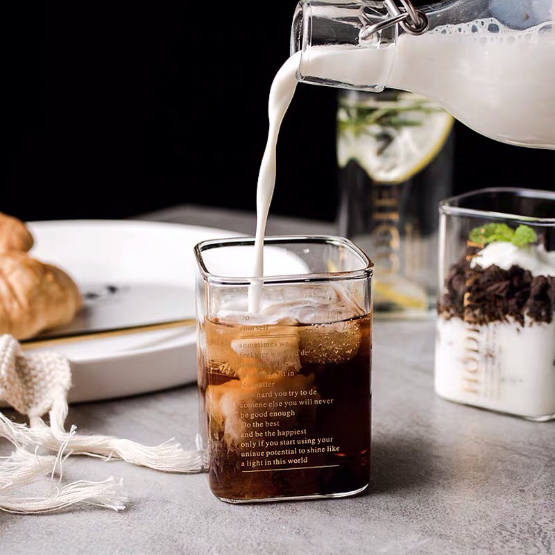 Cốc Thủy Tinh MẠ Chữ Vàng Sang Chảnh Cao Cấp Độc Đáo Ly Uống Nước Decor Trang Trí Minhome