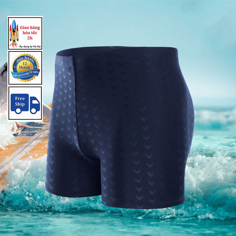 Quần Bơi Nam Co giãn 4 Chiều thấm hút tốt  có dây rút chống tụt QB6096A