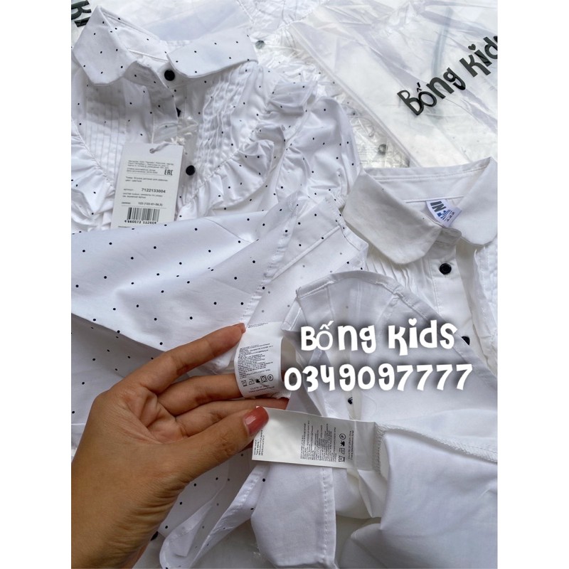 Áo Sơ Mi Bé Gái Xếp Ly Tay Bồng Trắng Crespino&amp;Infunt
