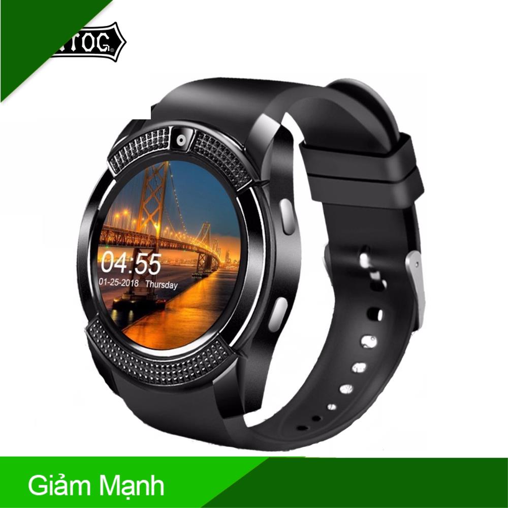 (Giảm Mạnh) Đồng hồ thông minh Vitog V8 kết nối bluetooth tương thích thẻ SIM TF có màn hình màu chống nước