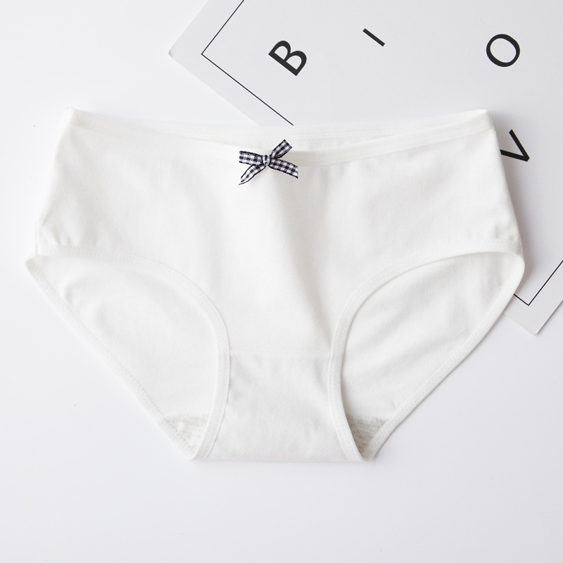 Quần lót nữ Cotton mịn kháng khuẩn thoáng mát KIMCHIBIKINI chip nơ trơn cute mềm mại xinh đẹp dễ thương QL069